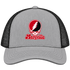 Maryville Stealie Premium Unisex Trucker Cap — Design: Maryville University — Heather Grey/Black