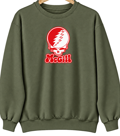 McGill Stealie Premium Unisex Crewneck — Design: McGill University — Military Green