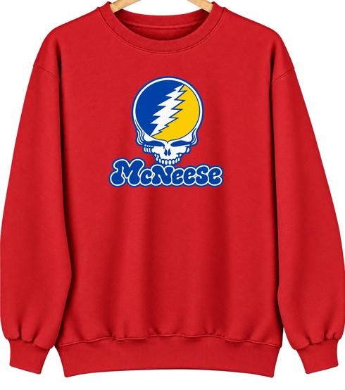 McNeese Stealie Premium Unisex Crewneck — Design: McNeese University — Red