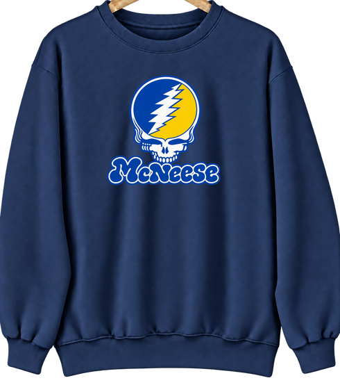 McNeese Stealie Premium Unisex Crewneck — Design: McNeese University — Navy