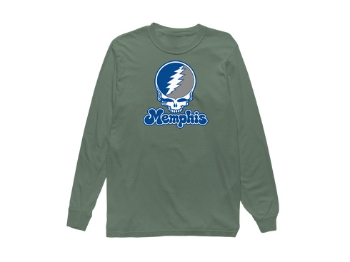 Memphis Stealie Premium Unisex Long-Sleeve — Design: Memphis University of — Light Green