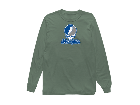 Memphis Stealie Premium Unisex Long-Sleeve — Design: Memphis University of — Light Green