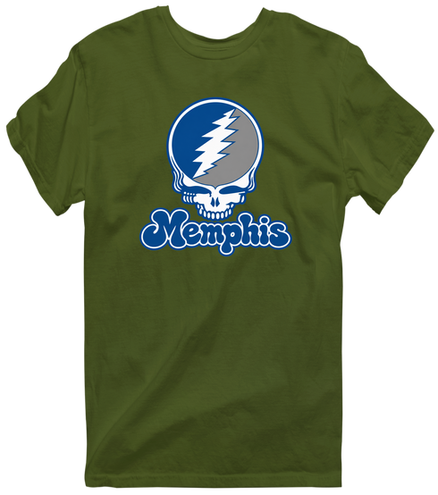 Memphis Stealie Premium Unisex T-Shirt — Design: Memphis University of — Military Green