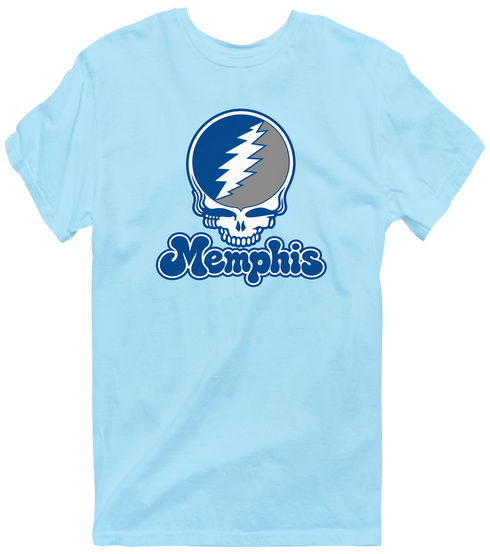 Memphis Stealie Premium Unisex T-Shirt — Design: Memphis University of — Light Blue