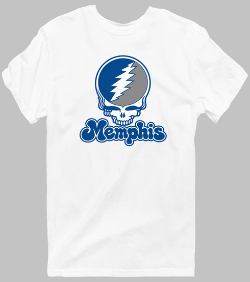 Memphis Stealie Premium Unisex T-Shirt — Design: Memphis University of — White