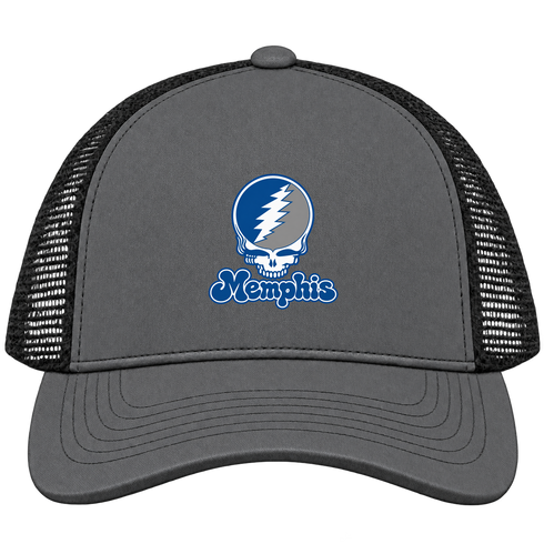 Memphis Stealie Premium Unisex Trucker Cap — Design: Memphis University of — Charcoal/Black