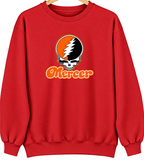 Mercer Stealie Premium Unisex Crewneck — Design: Mercer University — Red
