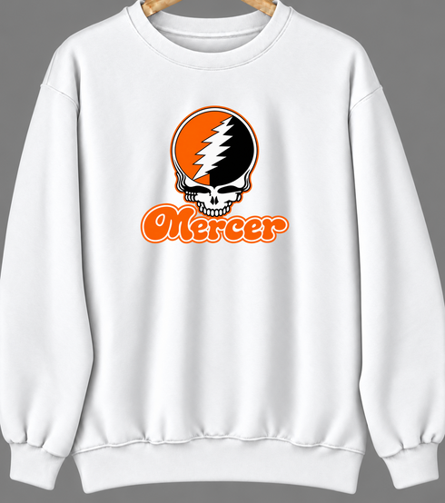 Mercer Stealie Premium Unisex Crewneck — Design: Mercer University — White