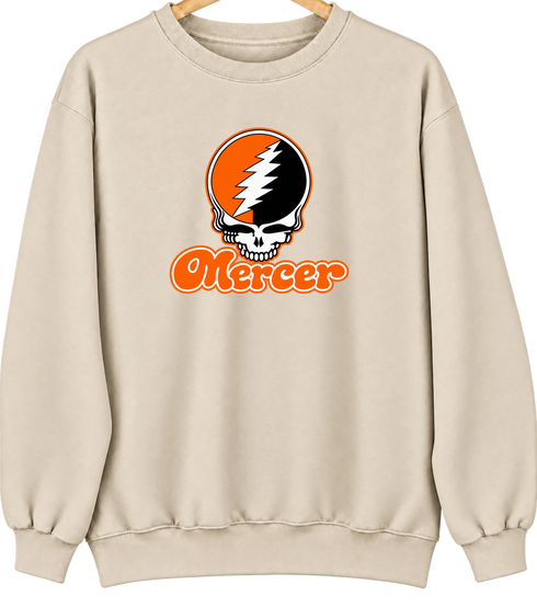 Mercer Stealie Premium Unisex Crewneck — Design: Mercer University — Sand