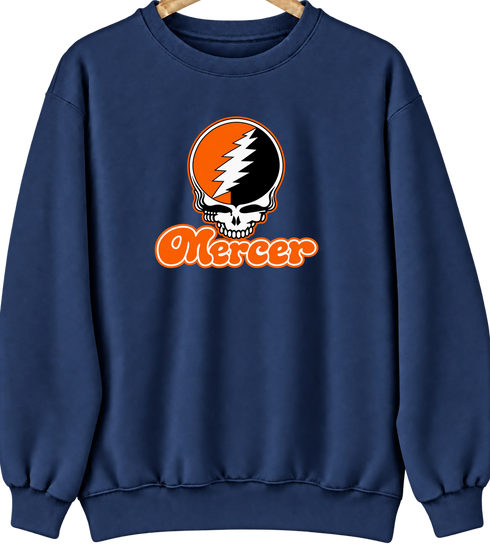 Mercer Stealie Premium Unisex Crewneck — Design: Mercer University — Navy