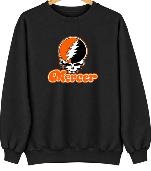 Mercer Stealie Premium Unisex Crewneck — Design: Mercer University — Black