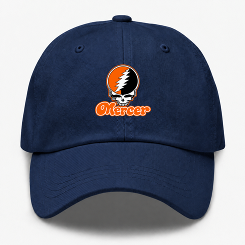 Mercer Stealie Premium Unisex Dad Hat — Design: Mercer University — Navy