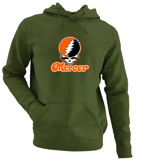 Mercer Stealie Premium Unisex Hoodie — Design: Mercer University — Military Green