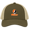 Mercer Stealie Premium Unisex Trucker Cap — Design: Mercer University — Moss/Khaki