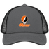 Mercer Stealie Premium Unisex Trucker Cap — Design: Mercer University — Charcoal/Black