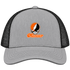 Mercer Stealie Premium Unisex Trucker Cap — Design: Mercer University — Heather Grey/Black
