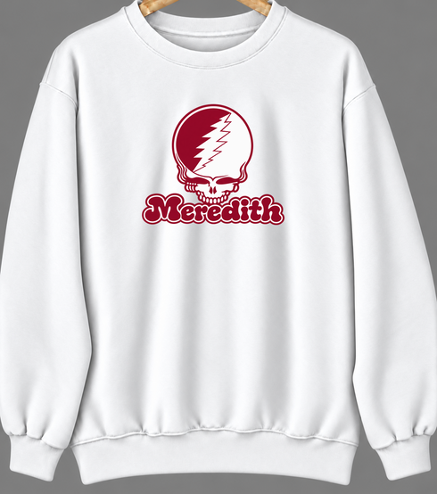 Meredith Stealie Premium Unisex Crewneck — Design: Meredith College — White