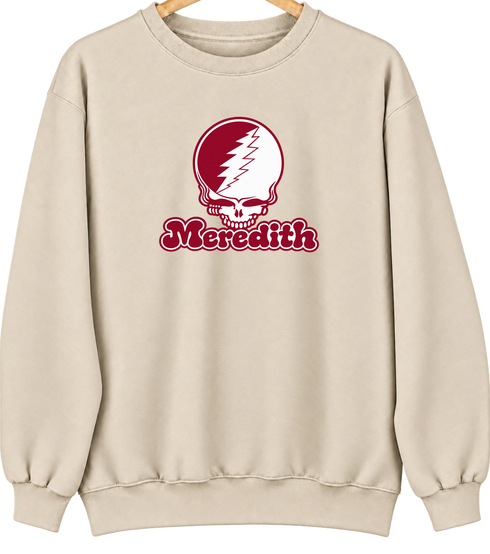 Meredith Stealie Premium Unisex Crewneck — Design: Meredith College — Sand