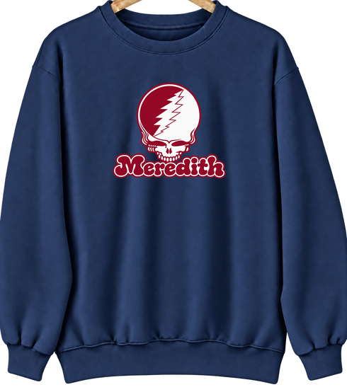 Meredith Stealie Premium Unisex Crewneck — Design: Meredith College — Navy