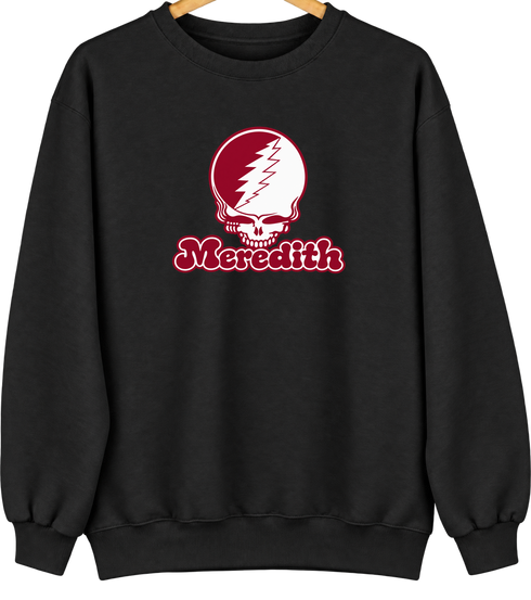 Meredith Stealie Premium Unisex Crewneck — Design: Meredith College — Black
