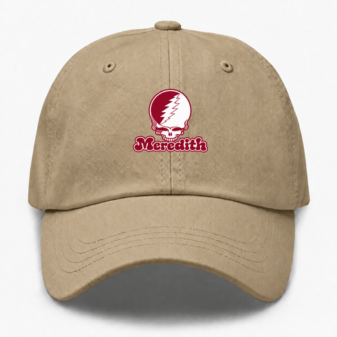 Meredith Stealie Premium Unisex Dad Hat — Design: Meredith College — Khaki