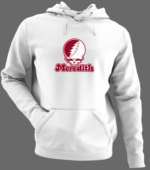 Meredith Stealie Premium Unisex Hoodie — Design: Meredith College — White/Grey