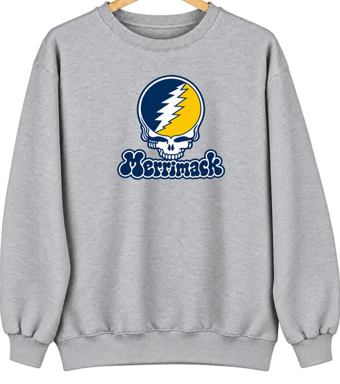 Merrimack Stealie Premium Unisex Crewneck — Design: Merrimack College — Sport Grey