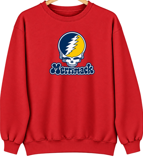 Merrimack Stealie Premium Unisex Crewneck — Design: Merrimack College — Red