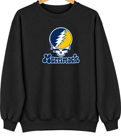 Merrimack Stealie Premium Unisex Crewneck — Design: Merrimack College — Black