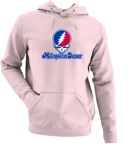 Metropolitan Denver Stealie Premium Unisex Hoodie — Design: Metropolitan State University of Denver — Light Pink