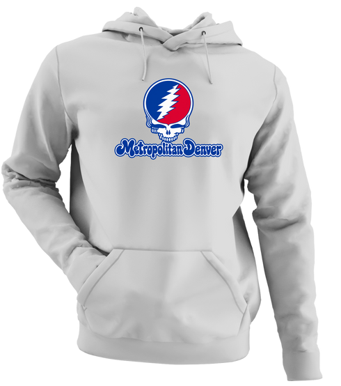 Metropolitan Denver Stealie Premium Unisex Hoodie — Design: Metropolitan State University of Denver — Sport Grey