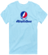Metropolitan Stealie Premium Unisex T-Shirt — Design: Metropoloitian State University — Light Blue