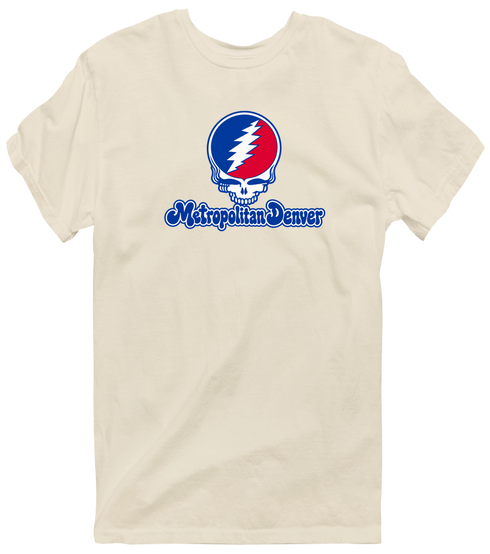 Metropolitan Stealie Premium Unisex T-Shirt — Design: Metropoloitian State University — Sand