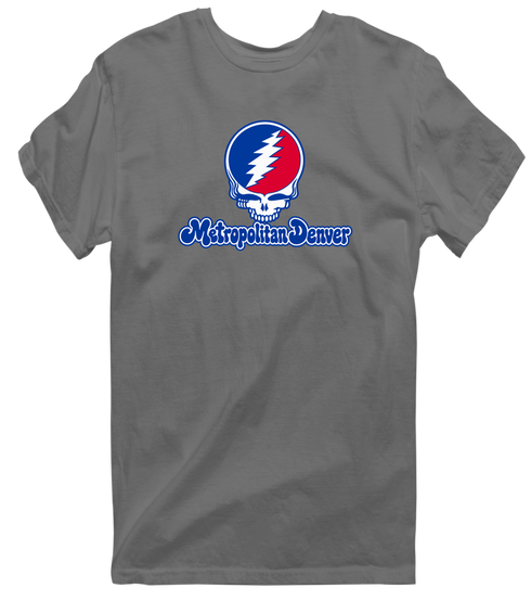 Metropolitan Stealie Premium Unisex T-Shirt — Design: Metropoloitian State University — Charcoal