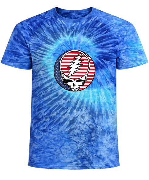 Stars and Stripes Stealie Tie-Dye T-Shirt
