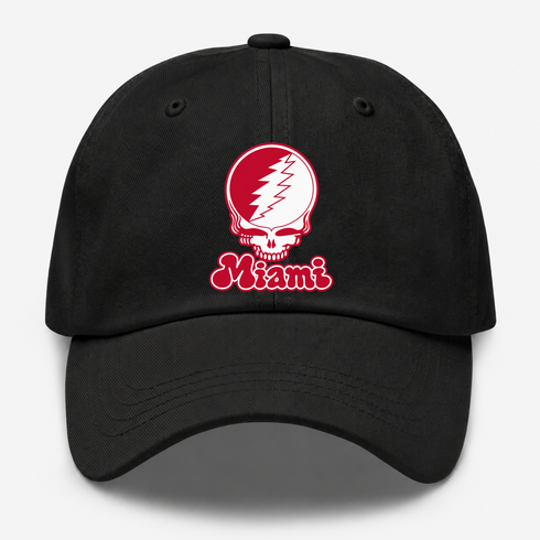 Miami Stealie Premium Unisex Dad Hat — Design: Miami University — Black