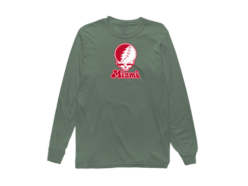 Miami Stealie Premium Unisex Long-Sleeve — Design: Miami University — Light Green