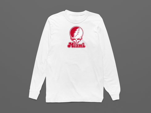 Miami Stealie Premium Unisex Long-Sleeve — Design: Miami University — White