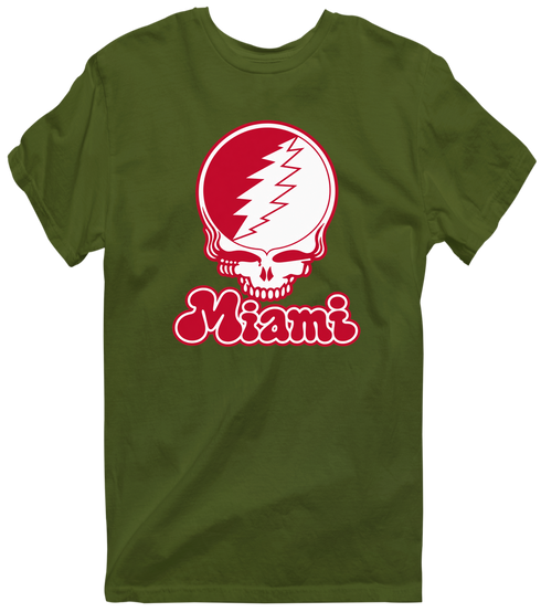 Miami Stealie Premium Unisex T-Shirt — Design: Miami University — Military Green