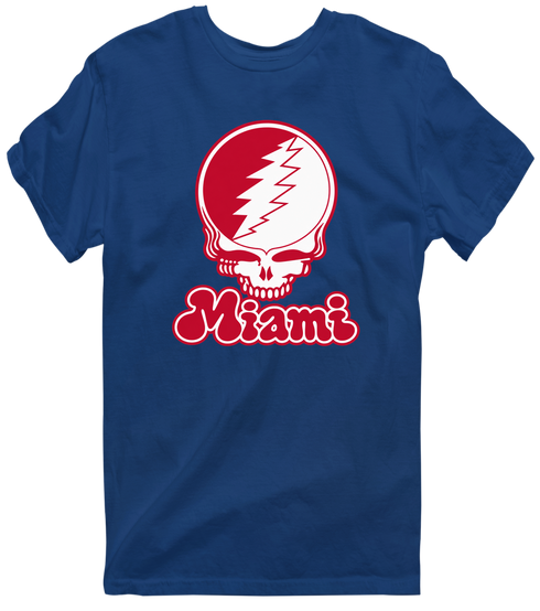 Miami Stealie Premium Unisex T-Shirt — Design: Miami University — Navy