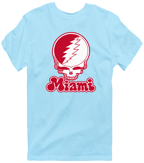 Miami Stealie Premium Unisex T-Shirt — Design: Miami University — Light Blue
