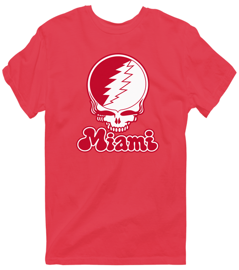 Miami Stealie Premium Unisex T-Shirt — Design: Miami University — Heather Red