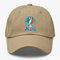 Miami Helmet Stealie Premium Unisex Dad Hat — Miami Dolphins — Khaki