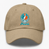 Miami Helmet Stealie Premium Unisex Dad Hat — Miami Dolphins — Khaki