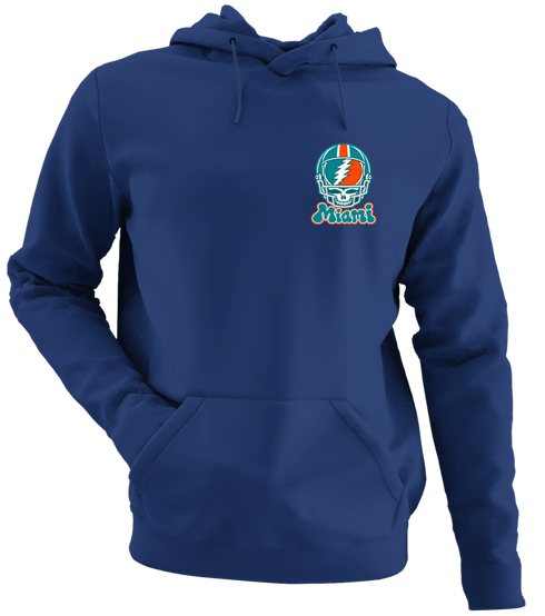Miami Helmet Stealie Premium Unisex Hoodie — Miami Dolphins — Navy