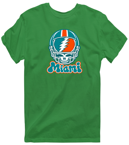 Miami Helmet Stealie Premium Unisex T-Shirt — Miami Dolphins — Irish Green