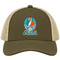 Miami Helmet Stealie Premium Unisex Trucker Cap — Miami Dolphins — Moss/Khaki