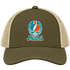 Miami Helmet Stealie Premium Unisex Trucker Cap — Miami Dolphins — Moss/Khaki