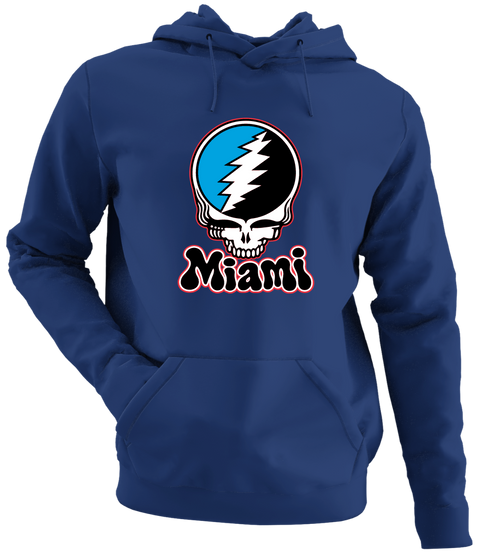 Miami Baseball Stealie Grateful Dead Hoodie — Miami Marlins — Navy