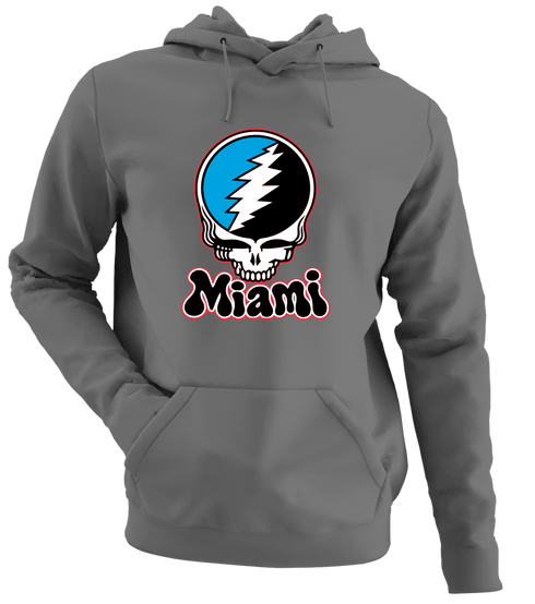 Miami Baseball Stealie Grateful Dead Hoodie — Miami Marlins — Charcoal